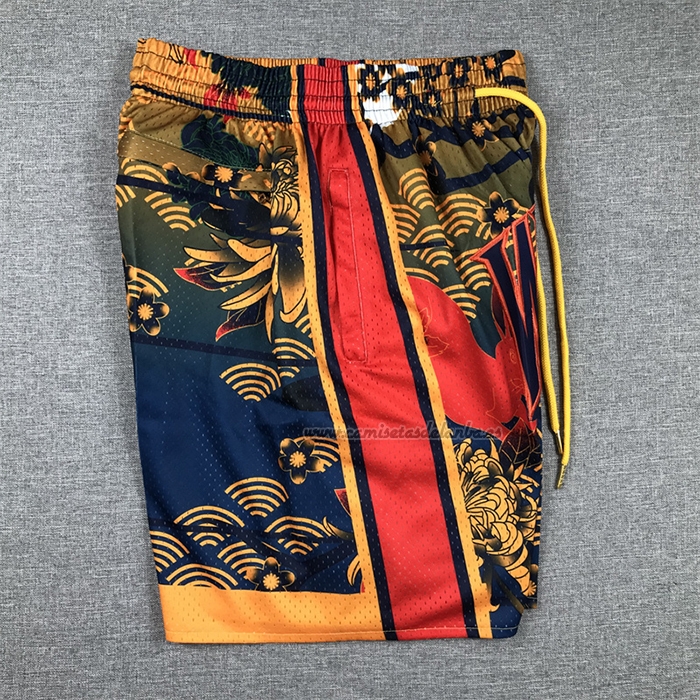 Pantalone Golden State Warriors Lunar New Year Mitchell & Ness Just Don Naranja